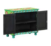 (6906)Commode - contemporain - Buffet rangement - peint à la main Multicolore 70x35x60 cm Bois de manguier ,poid:16.95 kg
