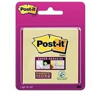 3M Post-it Super Sticky Notes 6920CY, 1 bloc de 90 feuilles, jaune, 76 mm x 76 mm, crochetable, certifié PEFC x12 morceau