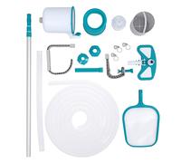 Bestway Kit d'entretien Deluxe avec Skimmer de Surface, tête de Balai aspirateur, Tuyau 7,5 m et épuisette