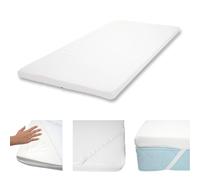 6cm Surmatelas à mousse Memory HWC-E63, Couvre-matelas, housse 90x200cm mousse visco Blanc