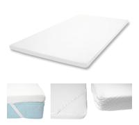 6cm Surmatelas en mousse à froid HWC-E63, Couvre-matelas, housse de matelas 140x200cm Blanc