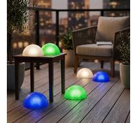 6er Set LED Front Yard Déco Lumières Demi-Boule Extérieur Lampes Blanc Bleu Vert