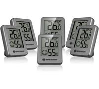 6er-Set Thermometer Hygrometer, digital, Anthrazit, Wandmontage