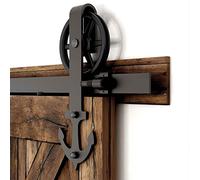 6FT/182cm Systeme Coulissant Porte Suspendue Porte Simple Forme D'ancre-Big Wheel Barn Door Hardware Kit Anchor Shape