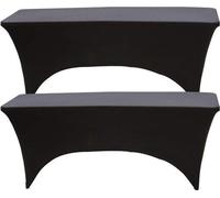 6ft Tablecover Stretch Élasthanne Robe de Table - Noir Rectangulaire Lavable Tablehoes Stretch pour banquet mariage événement cocktail