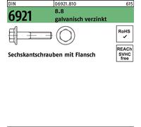 6kt.schr. avec bride DIN 6921 8.8 M 8 x 40 galv. vz 069218100080040