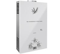 6L Chauffe-eau à Gaz,12KW,6L/min,Instantané Chauffe Bain à Gaz Propane ou Butane,Blanc,Chaudière Instantanée à GPL avec Mode Hiver et Mode été pour Maison Camping Caravane