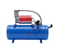 6L Compresseur d'air de voiture Air Horn Kit 12v Compresseur d'air avec réservoir d'air comprimé Manomètre Tuyau d'air long 150PSI