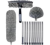 6M Plumeau Telescopique - Microfibre Lavable - Raclette De FenêTre - Plumeau en Toile d'araignée - Plumeau en Chenille