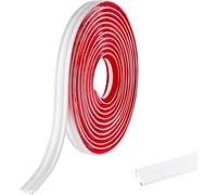 6M PVC Joint d'Étanchéité Autocollant Bordure de Finition Plan de Travail Cuisine Angle Mur, Joint Mur Intérieur Profil Finition Bande Finition Calfeutrage Moulure Plinthe,19mmx10mm Blanc Mat