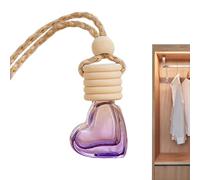 6ml Diffuseur d'huile Car Heart-Shaped Glass Perfume Bottle Ornement | Diffuseur d'arômes, décoration intérieure de voiture, casquette à cinq lignes, petite bouteille colorée en forme de cœur