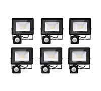 6PACK - 20W Projecteur LED détecteur de mouvement,Blanc Froid (6000K) 2000LM Projecteur LED Exterieur Avec Detecteur Imperméable IP66 Projecteur LED exterieur de sécurité pour, garage, couloir