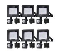 6PACK - Projecteur LED détecteur de mouvement 10W,1000LM Projecteur LED Exterieur Avec Detecteur Blanc Chaud(3000K) Imperméable IP66 Projecteur LED exterieur de sécurité pour, garage, couloir