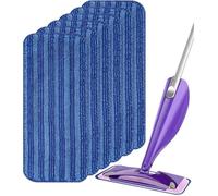 6Packs Lingettes Reutilisable pour 30x14cm,Microfibre Mop Remplacement Tampon Vadrouille réutilisable pour frotter sols