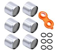 6pcs Aérateur de Robinet M22 Inox Économiseur d'Eau Cuisine Salle de Bain | JaneYi Mousseur de Robinet avec Filetage Femelle M22 Joints Caoutchouc et Aérateur pour Remplacement