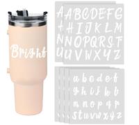 6pcs Autocollants Lettres Alphabet pour Stanley, 2pcs Autocollants Lettres Majuscules et 4pcs Autocollants Lettres Minuscules Autocollants Transfert Imperméables Tasses Bouteilles d'Eau