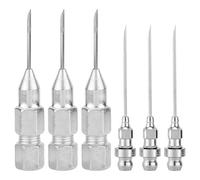 6pcs Buse d'Aiguille de Pistolet à Graisse, 3 Aiguille d'Injecteur de Graisse et 3 Pointe d'Aiguille Pistolet Graisse Amovible pour Injection Graisse Utilisé Dans un Espace Étroit et un Trou Profond