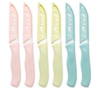 6PCS Couteau Cuisine Ensemble de Couteaux de Cuisine en Céramique, Couteaux d'Office avec Lames de 80 mm, Poignée Ergonomique, pour Couper Fruits et Légumes, Inclus Couvercles de Protection (6PCS)
