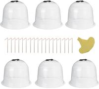 6PCS Couvertures réutilisables de protection des semis de plantes de jardin en dôme plastique pour le jardinage en plein air