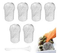 6Pcs Crapaudine de Gouttière Grille, Aluminium Filtre Gouttiere Anti Feuilles pour Tuyaux de Toit Pluvial pour Filtrer les Feuilles Branches