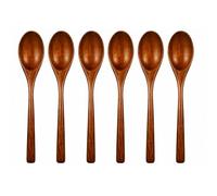6PCS Cuillères à Soupe en Bois, Pour Cuisine Et Table, Cuillere Bois Polyvalente Pour Manger Et Remuer, Petite Cuillère En Bois Naturelle Pour Soupe, Café, Thé Et Utilisation Quotidienne