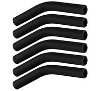 6pcs Embout Paille Silicone, Réutilisables Couvre-Embouts de Paille Remplacement de Paille Embout d'Extension Adaptés aux Pailles de Diamètre Extérieur de 8mm en Acier Inoxydable (Noir)