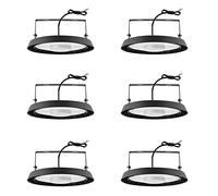 (6pcs) Jefedana UFO High Bay Lumiere 100W, LED High Bay Light Blanc Froid 6000K, Ultra-Mince IP65 Étanche UFO Projecteur LED 10000LM Spot Eclairage de Plafond, pour Entrepôt, Usine
