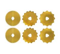 6pcs Lames de Cutter Rotatif de 45mm, Lames SKS7 à Revêtement Titane pour Crochet Compatibles avec Les Machines Olfa Martelli pour La Couture Le Quilting La Découpe (12/15/35 Dents)