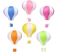 6pcs Lanterne Papier Montgolfière 30 cm Lampion Suspendu pour Décoration ,Mariage,Chambre ,Multicolore Mult LAMPION DE DECO DE FETE