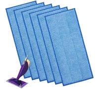 6PCS Lingettes Reutilisable pour Swiffer WetJet Wood, Lingette Recharges Bleu pour Swiffer Parquet WetJet Balai Spray