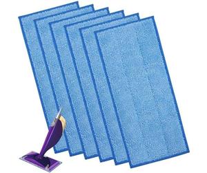 6PCS Lingettes Reutilisable pour Swiffer WetJet Wood Lingette Recharges Bleu pour Swiffer Parquet WetJet Balai Spray