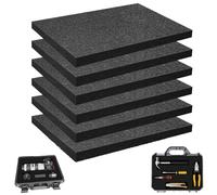6Pcs Mousse Prédécoupée Cube, 40x30x4cm Doublures D'emballage Noir en Mousse Mousse Rembourrage, Mousse pour Valises à Outils Malette pour Caméra et Garniture de Valise