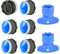 6pcs, Mousseur M18.5,Embout Cuisine Salle de Bain, Aerateur de Robinet d'evier Plastique pour Économiseur l'eau avec 2 leu