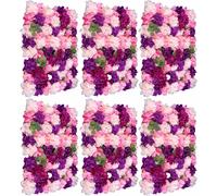 6Pcs Murs de Fleurs Artificielles Mur de Roses Fond Décoratif 60x40cm