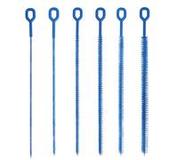 6pcs Nettoyeur de Paille, 32cm Brosse à Paille Extra Longue Réutilisable Brosse Nettoyage Pipe Pliable Outil de Nettoyage pour Pailles en Métal Silicone Plastique Verre (Bleu)