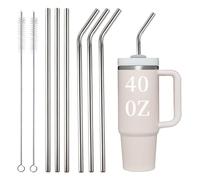 6Pcs Pailles Réutilisables pour Coupe Stanley 40oz Set, 30cm Paille de Remplacement pour Adventure Tumbler en Acier Inoxydable, Paille Stanley Quencher avec Brosse de Nettoyage pour Gobelet