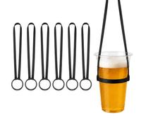 6PCS Porte-Verres à Vin à Suspendre 1,5 x 90 cm, Porte-Gobelets Élastiques avec Sangle, pour Festivals, Concerts, Enterrement de Vie de Jeune Fille et Camping