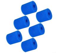 6pcs pour mousse Réutilisable S1 pour Spa Pure 6pcs pour mousse | Taille 10.8x7.3cm, trou central 4cm, couleur noire, matériau éponge, ajustement parfait