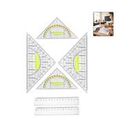 6pcs Regle Equerre Rapporteur, avec 2x Equerre Ecole 22.5cm avec Poignée 2x Rapporteur 15.7cm avec Poignée 2pcs Regle de Transparent 15cm, Kit Geometrie équerre Scolaire pour Etudiants Bureau Maths