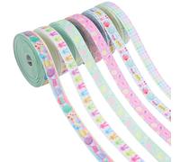 6Pcs Rubans Rentrée Scolaire,Rubans D'emballage Cadeau De Lapin Pour Couronne De Cadeaux De Maternelle,Ruban À Rayures Pastel,Lin Synthétique Ruban Printemps,Pour Décorations De t Projets DIY