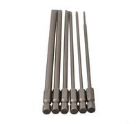 6pcs Slotted Screwdriver Bits Set SL2-SL6 Alloy Steel 150mm Alloy Steel Slotted Bits Set 6pcs HRC60 Hardness 150mm Magnetic Slotted Screwdriver Bits 6pcs for Furniture Install 150mm Long Slotted Bits