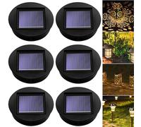 6pcs Solaire Lampes De Rechange et Panneau Solaire Remplacement, Top Ampoule Led Pour Lanternes, Bricolage, Jardin Extérieur Décoration