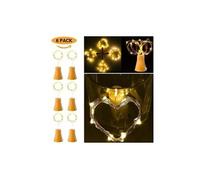 6pcs solaire powered10 led nuit fée étanche blanc chaud lumières de bouteille de vin