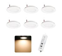 6pcs Spot LED Encastrable 12V Salle de Bain Plafond 3W Blanc Chaud 3000K | Diamètre de Perçage Ø55-60mm Plat Lampe, Pour Sdb Plafonnier Hotte De Cuisine Meuble Étagère De Garde-Robe Camping Car Bateau