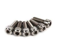 6PCS Vis de Tige de Bicyclette Vis de Tige de Tige de Vélo en Alliage Titane Vis Top Cap Bolt avec Jeu de Rondelles pour Potence VTT