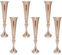 6X 22.2" Hauteur Vase Présentoir de fleurs Vase de fleurs en métal doré Vase de décoration Noël Décoration de table