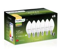 6x Ampoule LED E14 Bougie B35 2 5W = 25W 249lm 3000K Blanc chaud 180° LUMILED