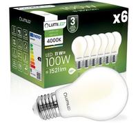 6x Ampoule LED E27 A60 11W = 100W 1521lm 4000K Neutre 360° FILAMENT LUMILED