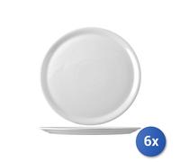 6X Assiette À Pizza En Porcelaine Napoli Blanche 33 Cm