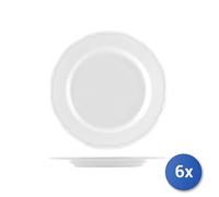 6X Assiette En Porcelaine Prague Blanche Ronde 31Cm
